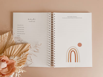 Wooden Personalised Baby Memory Book: Rainbow