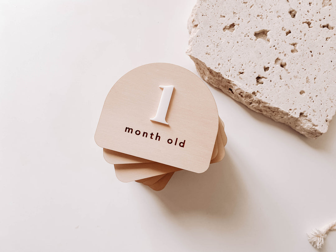Wooden + Acrylic Baby Milestone Plaques (numbers)