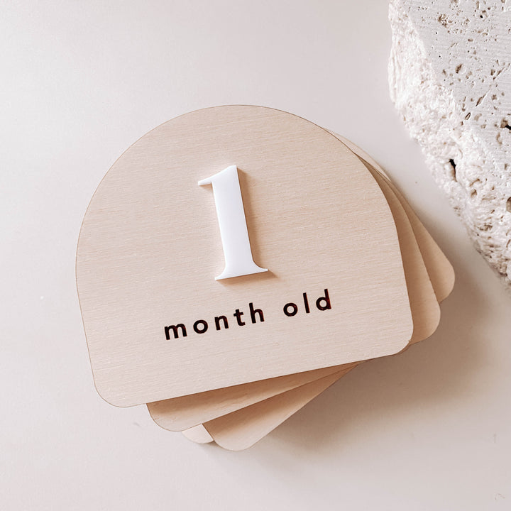 Wooden + Acrylic Baby Milestone Plaques (numbers)