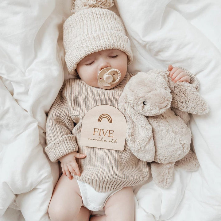 Wooden Baby Milestone Plaques (Rainbow)
