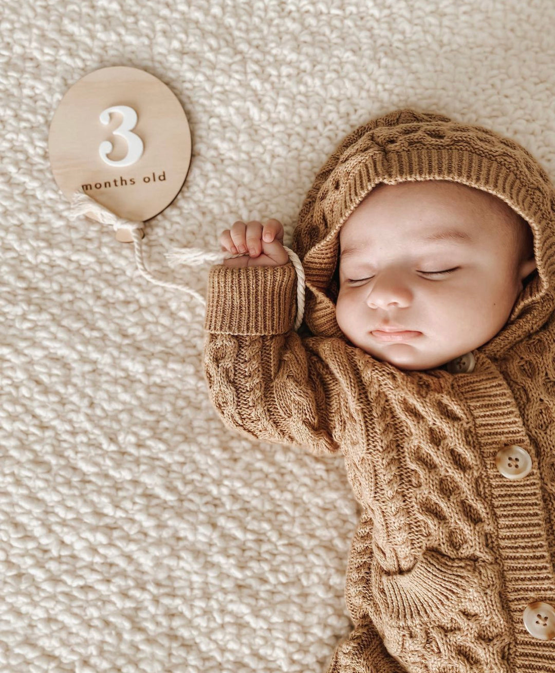 Wooden + Acrylic Balloon Baby Milestone Plaques