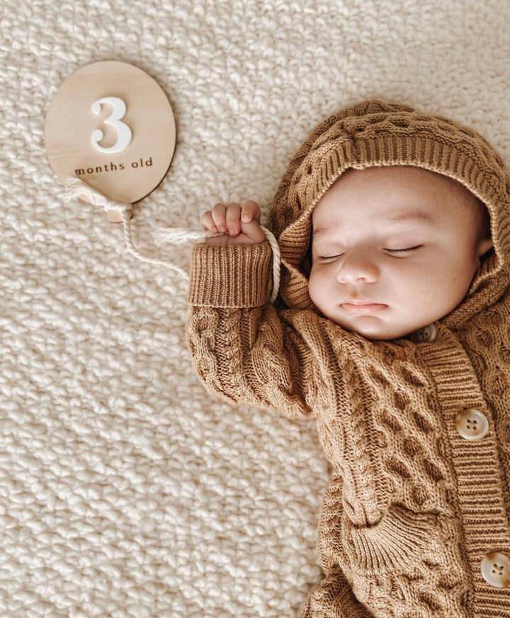 Wooden + Acrylic Balloon Baby Milestone Plaques
