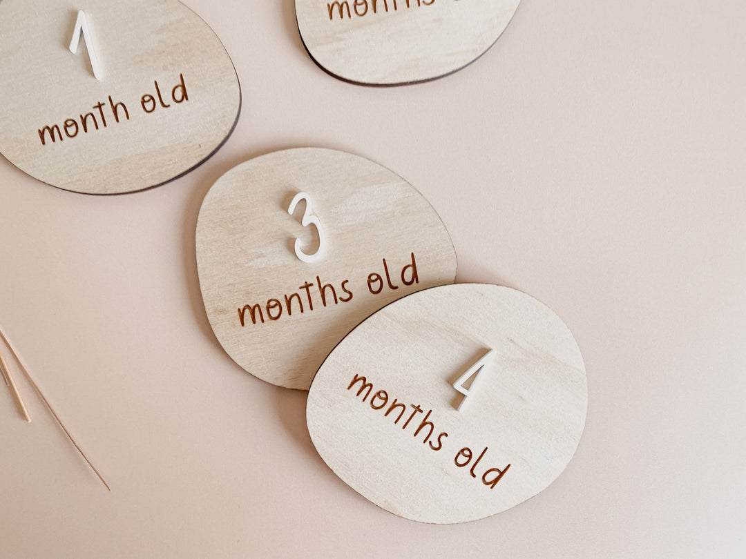 Monthly Milestone Plauqes: Pebbles