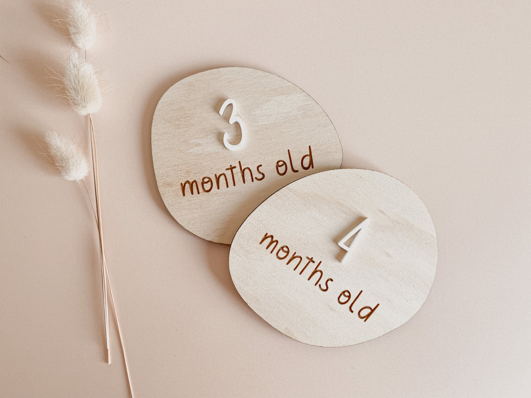 Monthly Milestone Plauqes: Pebbles