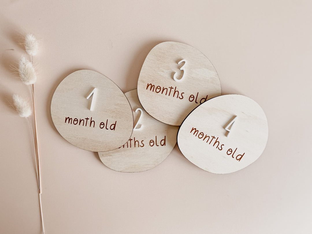 Monthly Milestone Plauqes: Pebbles