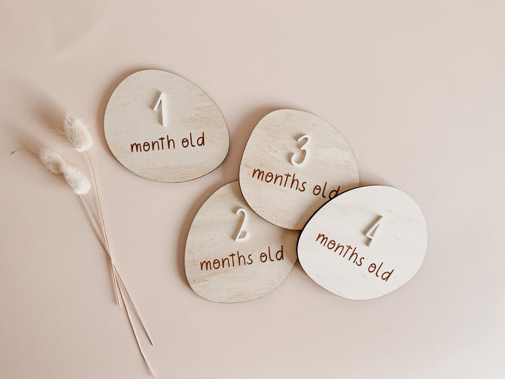 Monthly Milestone Plauqes: Pebbles