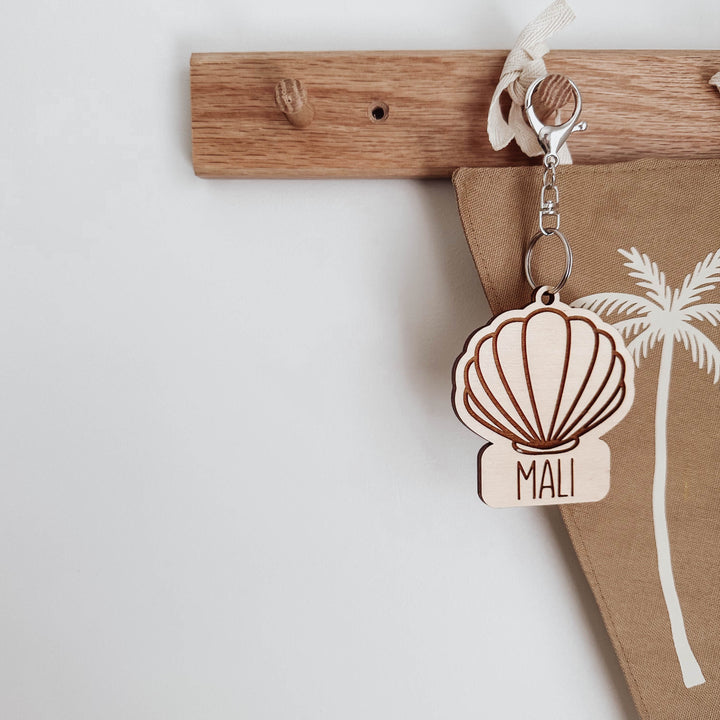 Bag Tag | Shell Wooden Bag Tag | Personalised Name Tag