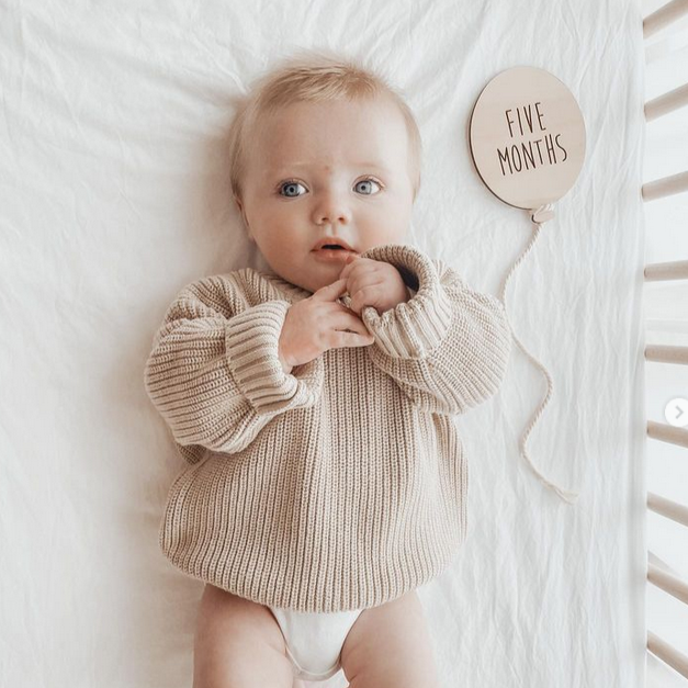 Wooden Baby Milestone Plaques - Balloons