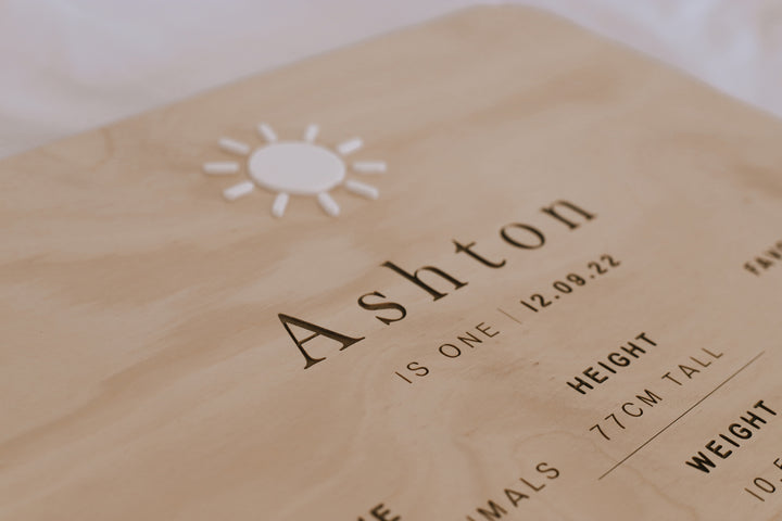First Birthday Board | Milestone Board | Boho Sun