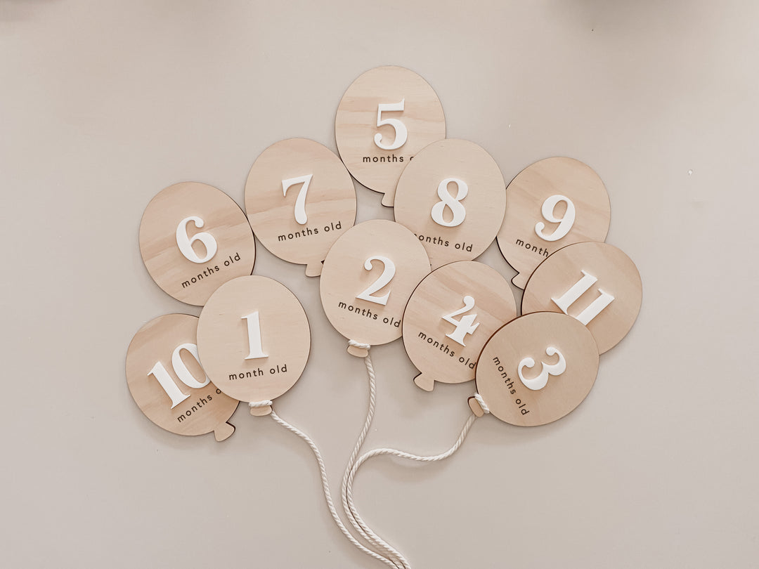 Wooden + Acrylic Milestone Balloons