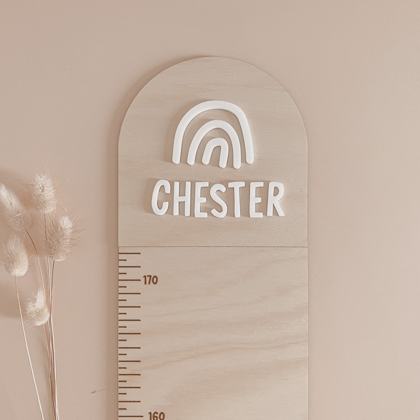 Personalised Wooden Growth Chart / Height Ruler  - Rainbow