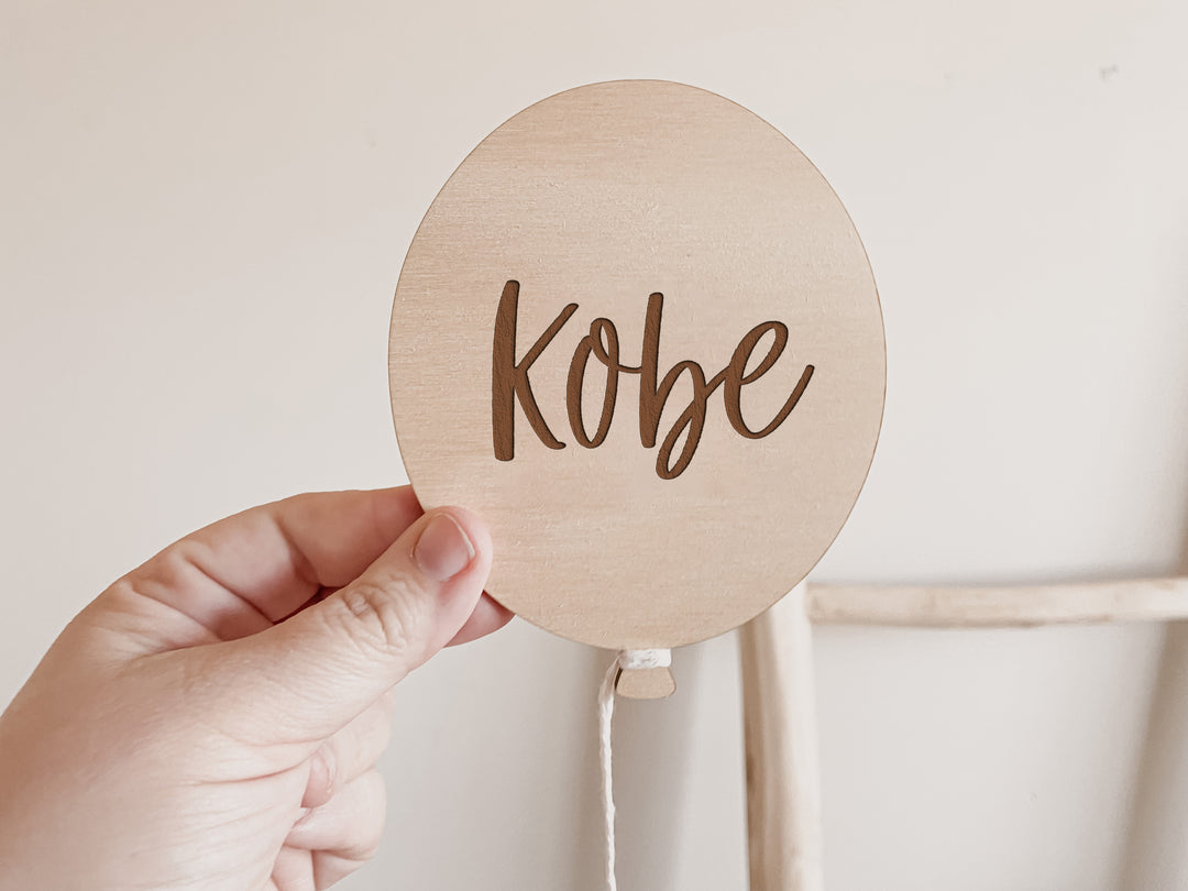 Wooden Baby Milestone Plaques - Balloons