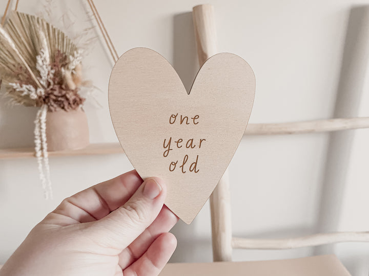 Wooden Baby Milestone Plaques - Candy Hearts