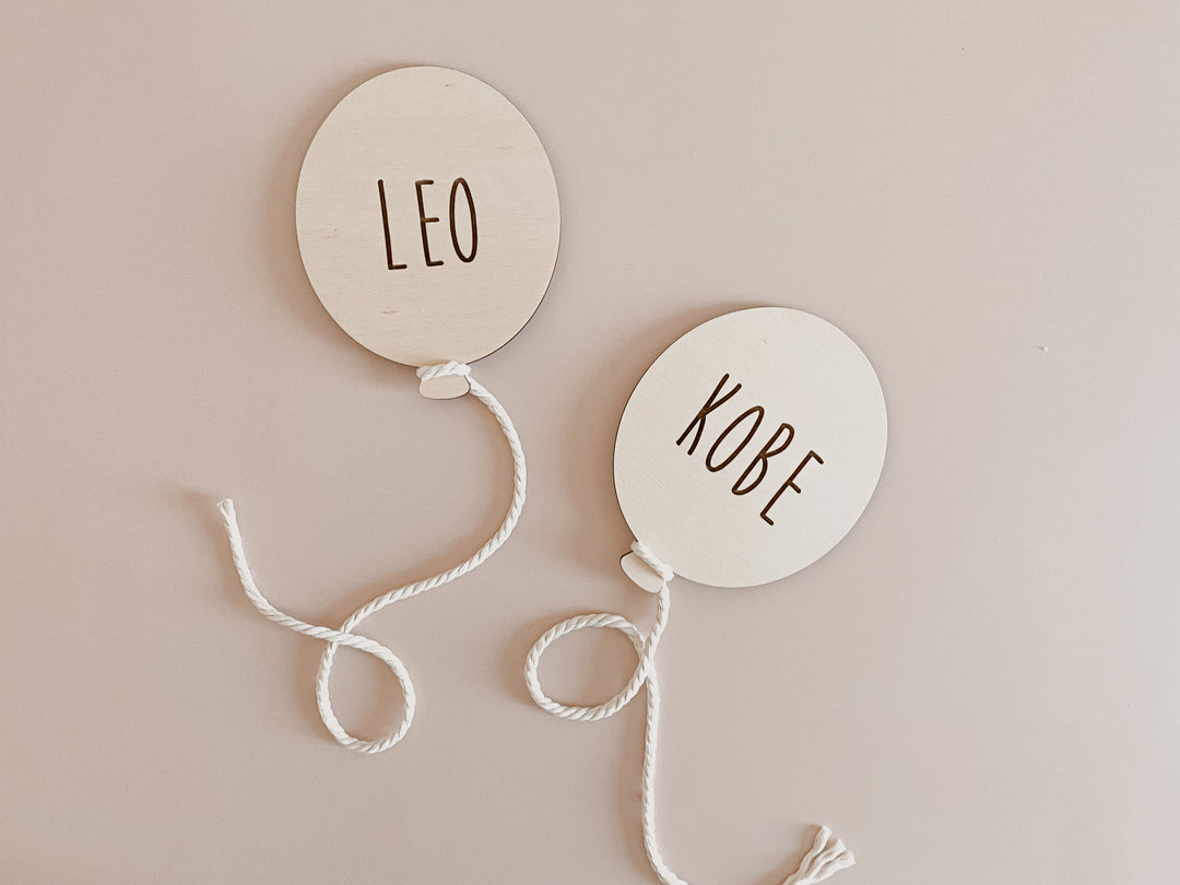 Wooden Baby Milestone Plaques - Balloons